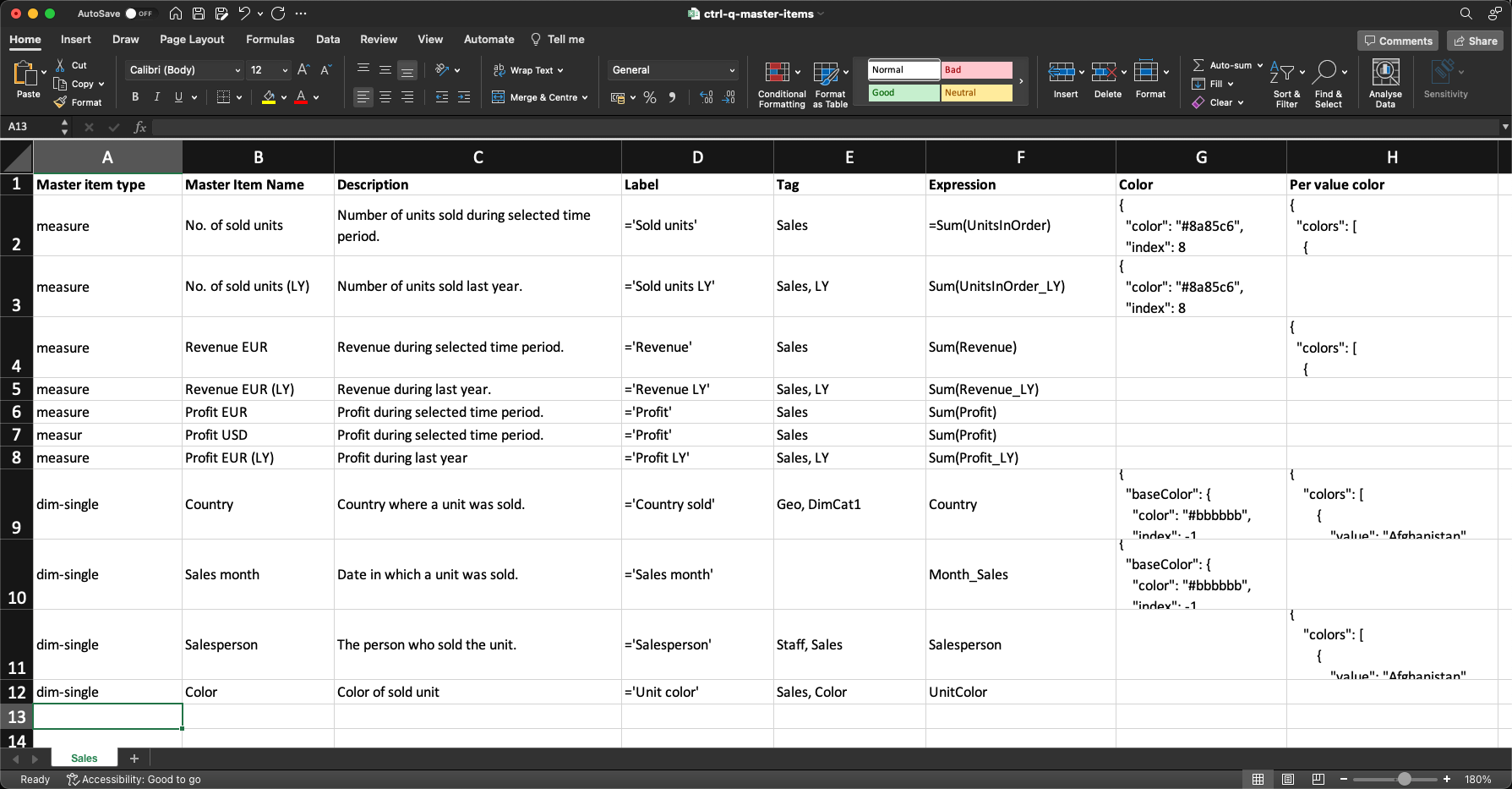 Ctrl-Q 3.9 brings colors to Qlik Sense master items