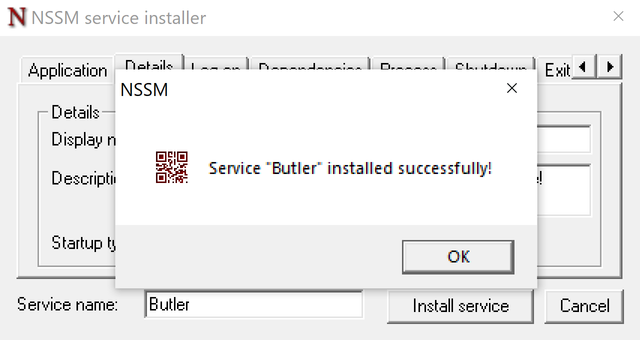 Running Butler tools as Windows services