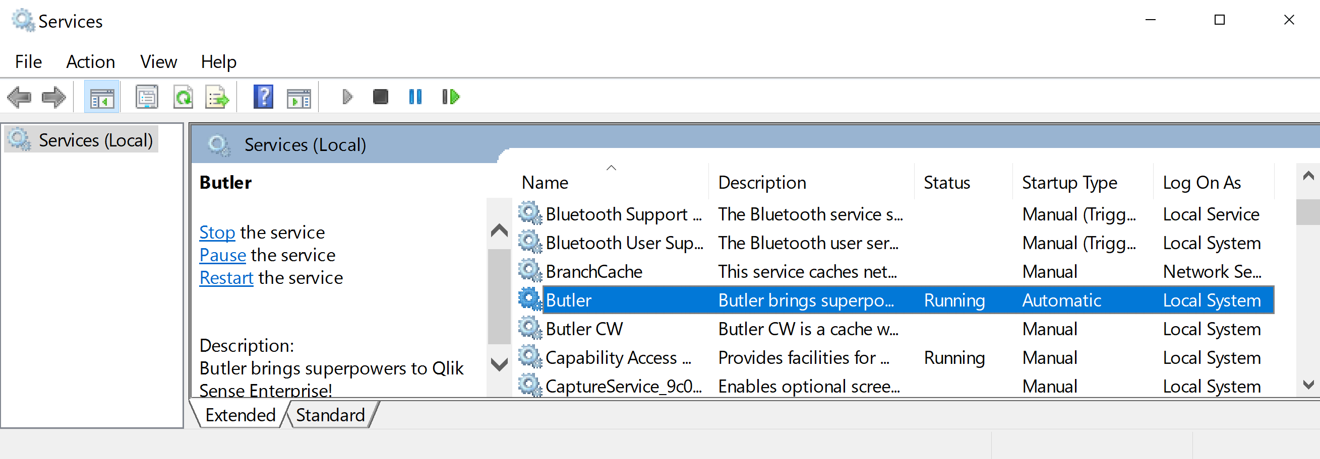 Running Butler tools as Windows services