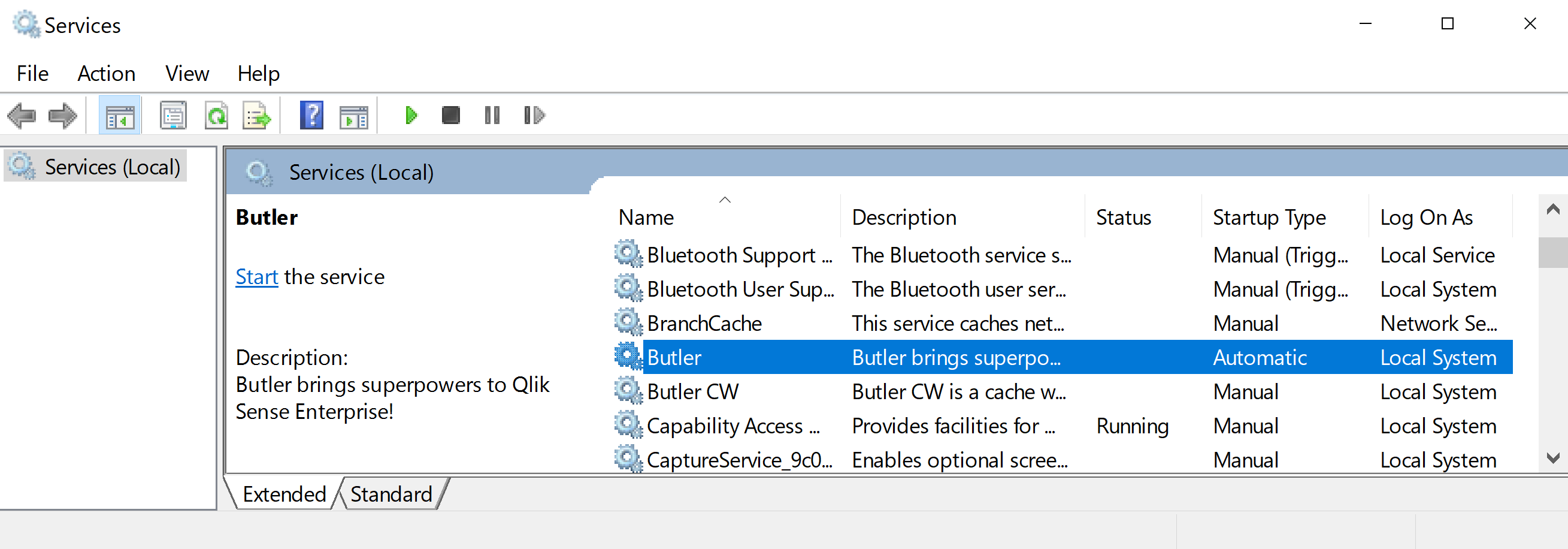 Running Butler tools as Windows services