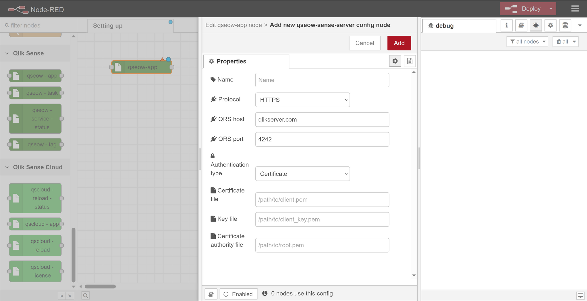 Ctrl-Q NR: Qlik Sense nodes for Node-RED