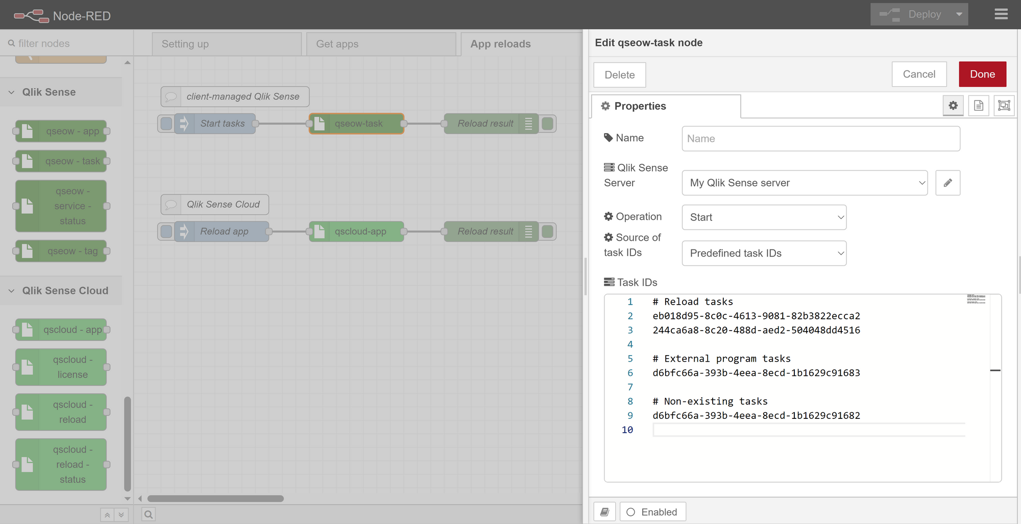 Ctrl-Q NR: Qlik Sense nodes for Node-RED