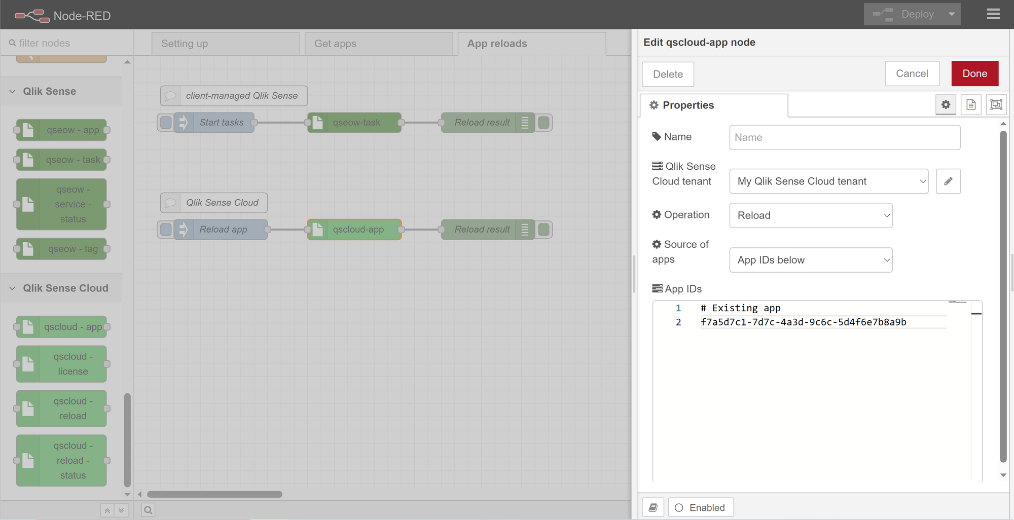 Ctrl-Q NR: Qlik Sense nodes for Node-RED