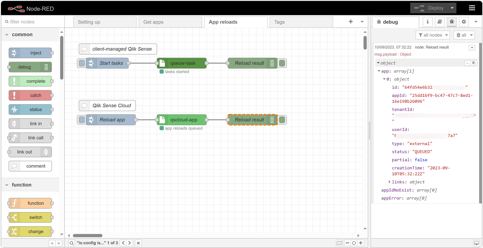 Ctrl-Q NR: Qlik Sense nodes for Node-RED