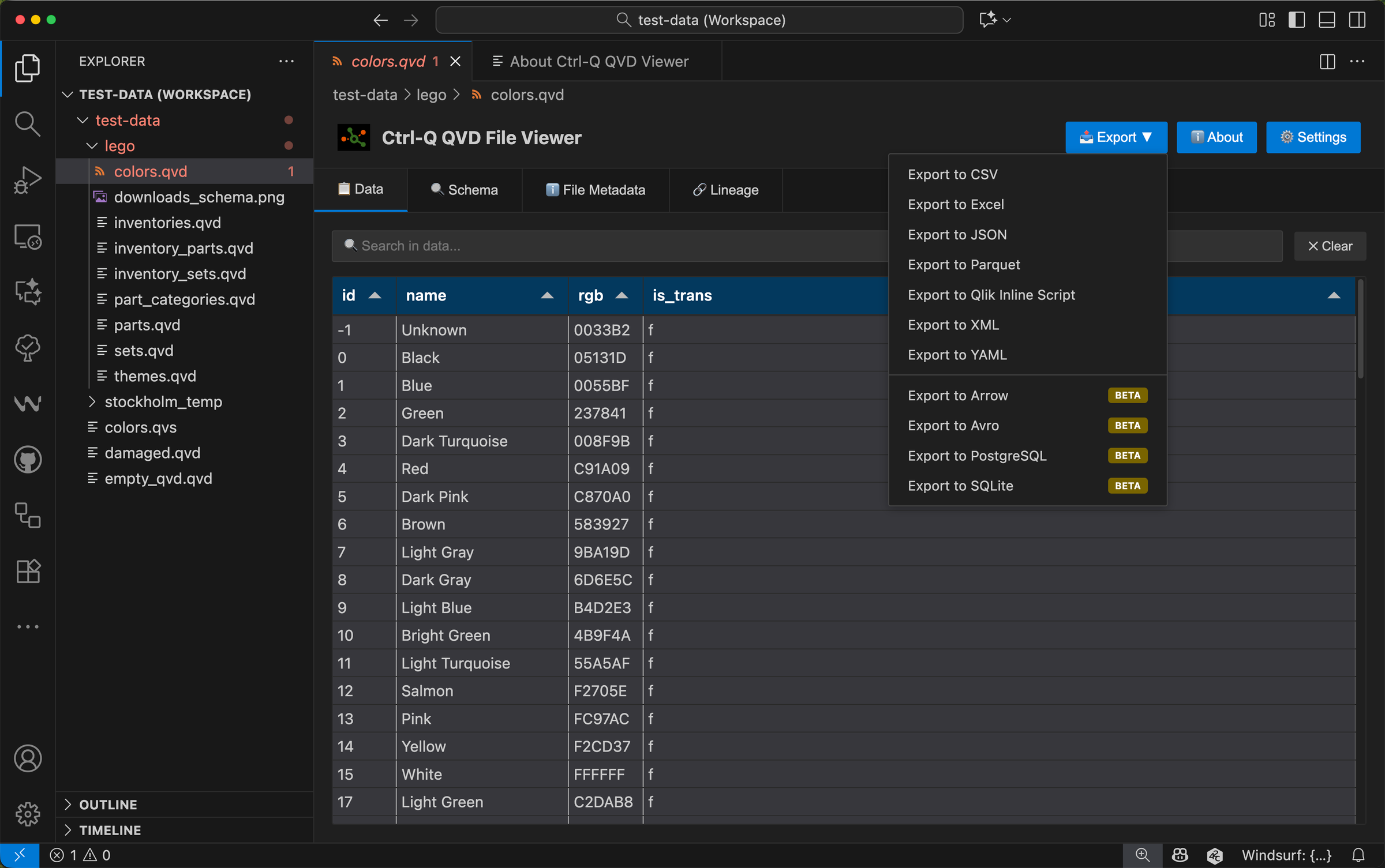 Viewing QVD Files in VS Code