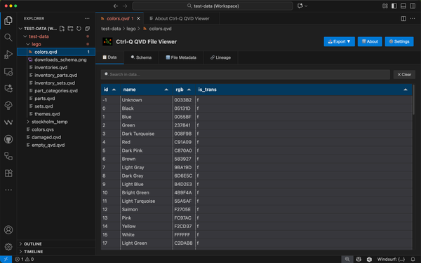 Viewing QVD Files in VS Code